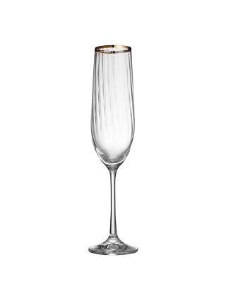John Lewis Croft Collection Waterfall Champagne Flute, Clear, 190ml