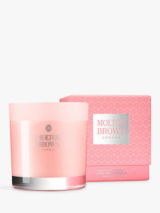 Molton Brown Delicious Rhubarb & Rose Three Wick Scented Candle, 480g