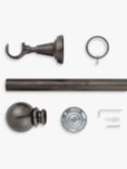 John Lewis Pewter Ball Curtain Pole Kit, Dia.28mm