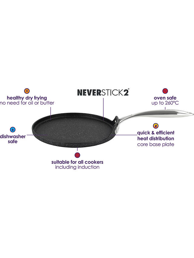 Eaziglide 25cm Non-Stick Pancake Pan, Black