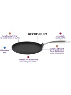 Eaziglide Neverstick2 Aluminum Non-Stick Pancake Pan, 25cm, Black