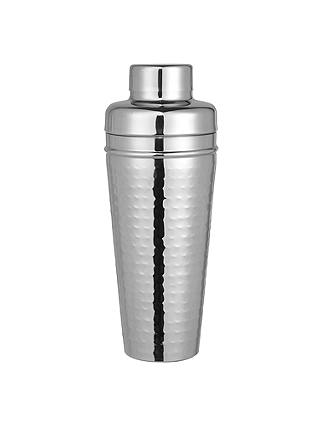 John Lewis & Partners Hammered Stainless Steel Cocktail Shaker