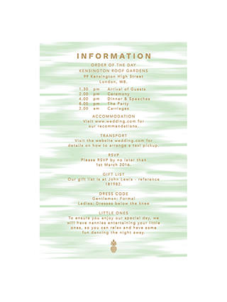 Abigail Warner Tropical Personalised Information Sheets