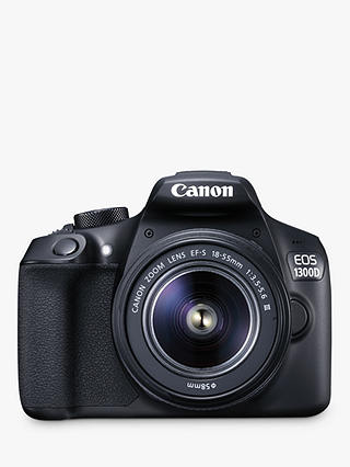 Canon EOS 1300D Digital SLR Camera With 18-55mm Lens, HD 1080p, 18MP, Wi-Fi, NFC,  3" LCD Screen