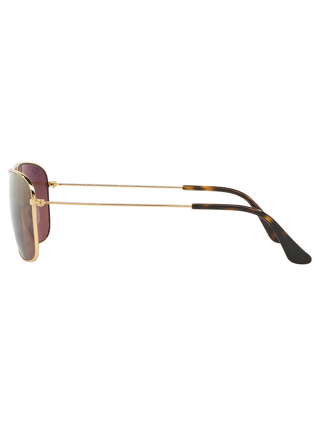 Ray-Ban RB3543 Polarised Aviator Sunglasses, Gold/Mirror Brown
