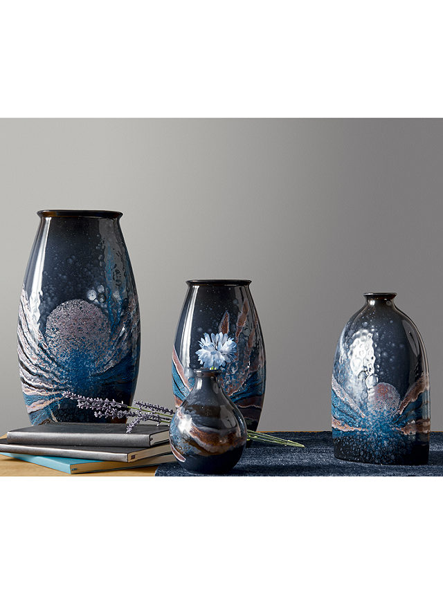 Poole Pottery Celestial Bud Vase, Grey/Blue, H12.5cm