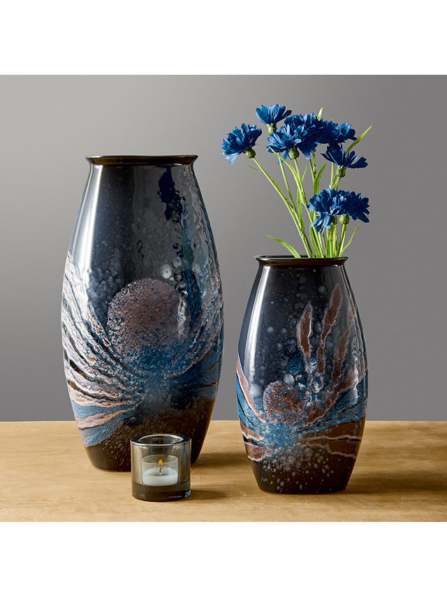 Poole Pottery Celestial Manhattan Vase, H36cm, Grey/Blue