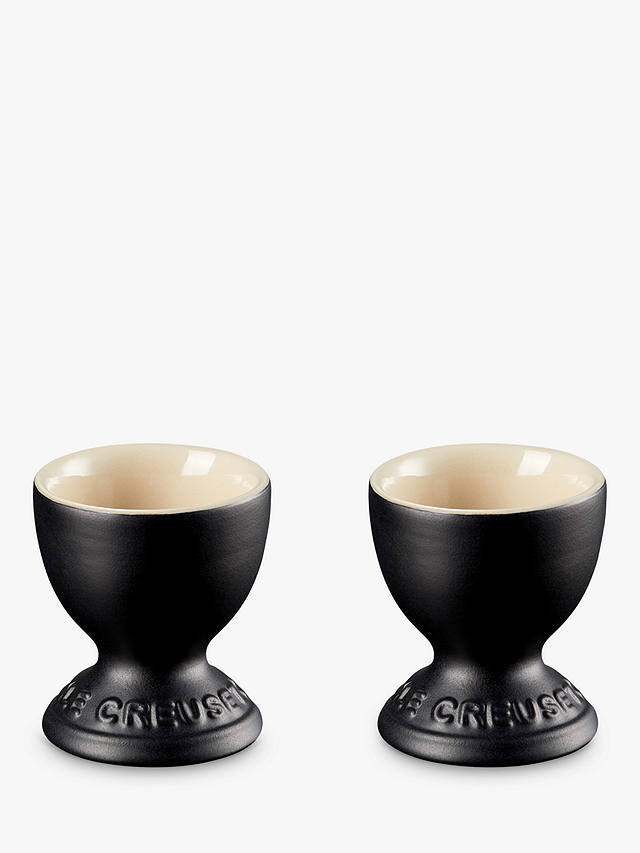 Le Creuset Stoneware Egg Cups, Set of 2, Satin Black