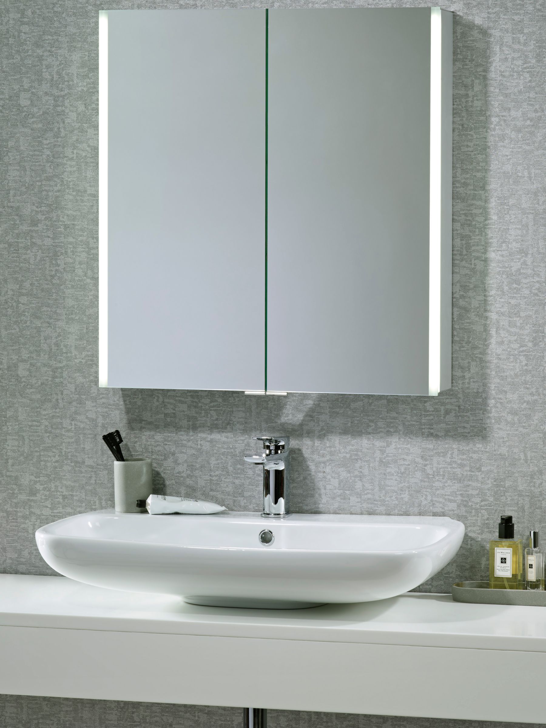 John Lewis Partners Trace Double Mirrored And Illuminated Bathroom Cabinet At John Lewis Partners