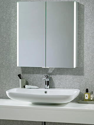John Lewis & Partners Trace Double Mirrored and Illuminated Bathroom Cabinet