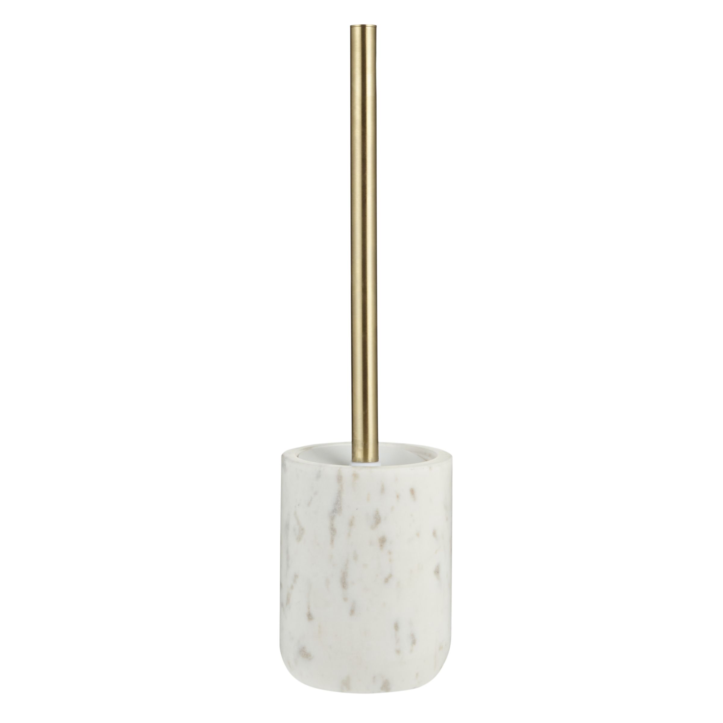 John Lewis White Marble Toilet Brush and Holder at John Lewis