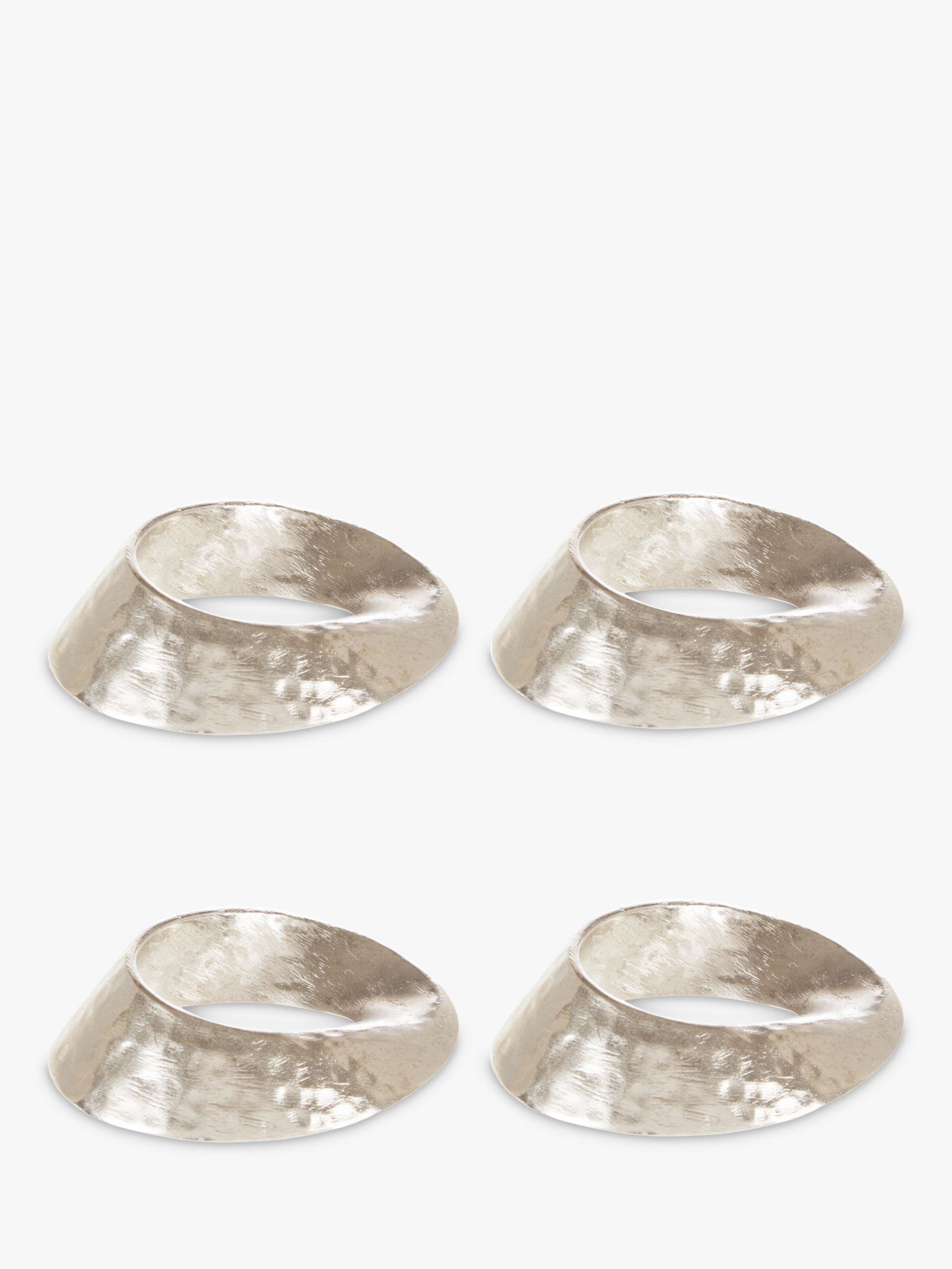 Silver Swirl Napkin Ring Set of 4