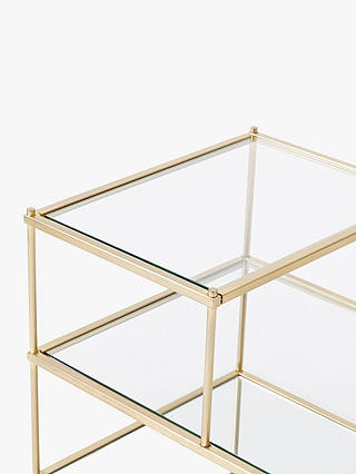 West Elm Terrace Side Table, Glass And Brass Side Table
