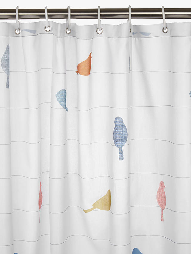 Partners Birds On A Wire Shower Curtain, Extra Long Shower Curtains Uk