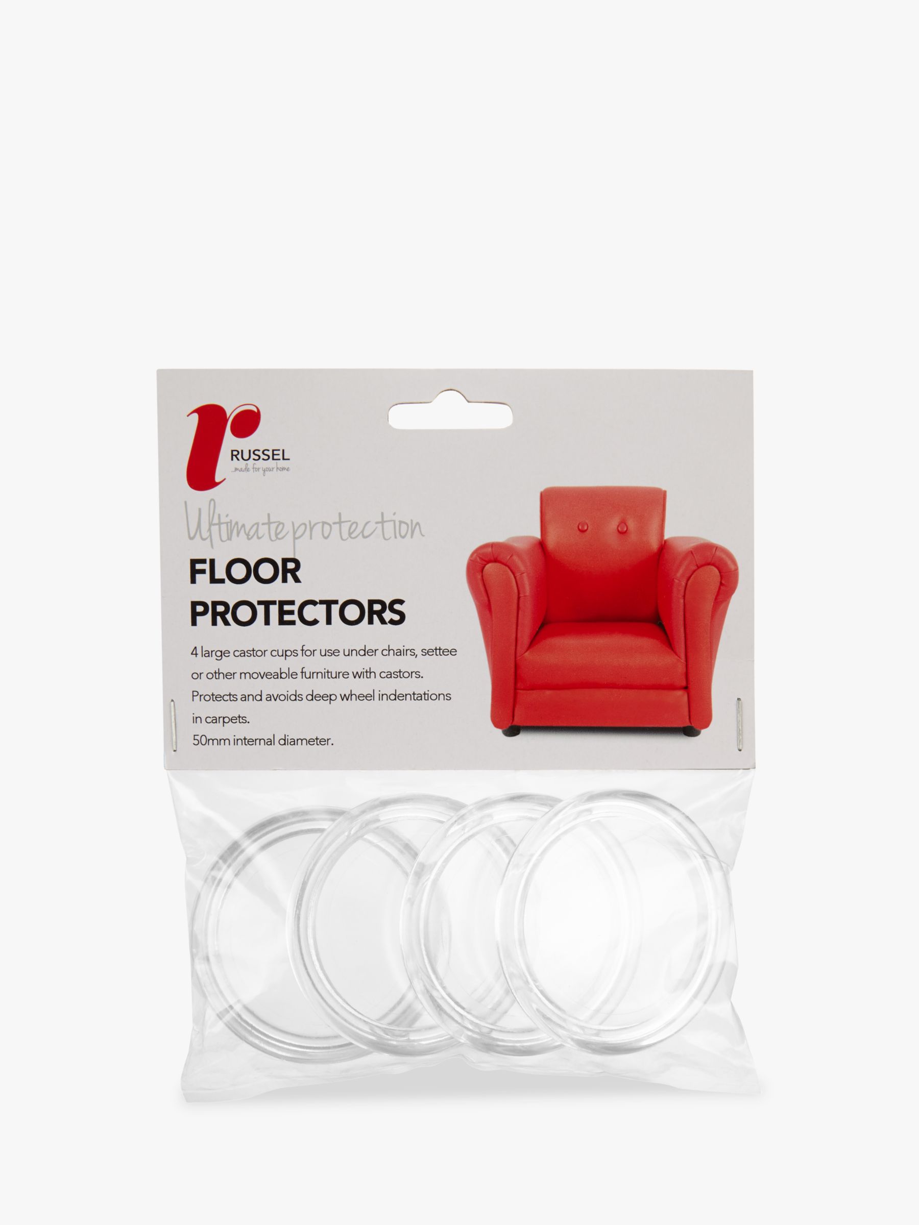 4 X Clear Rubber Castor Cups Carpet Floor Chair Sofa Furniture