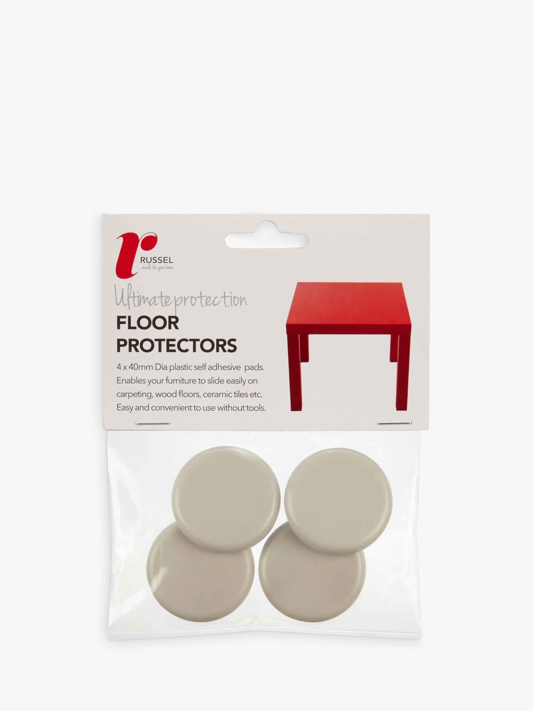 Russel Acrylic Floor Protector Cups Pack Of 4 50mm At John Lewis
