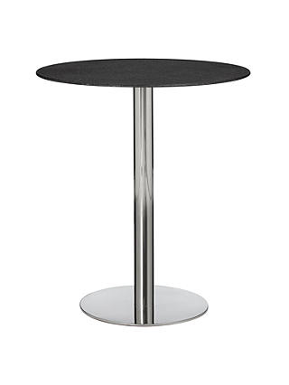John Lewis & Partners Enzo Stone Effect 2 Seater Glass Top Dining Table, Black