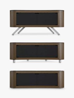 AVF Affinity Premium 1150 Bay Curved TV Stand For TVs Up To 55", Walnut