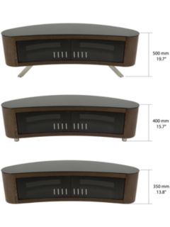 AVF Affinity Premium 1150 Bay Curved TV Stand For TVs Up To 55", Walnut