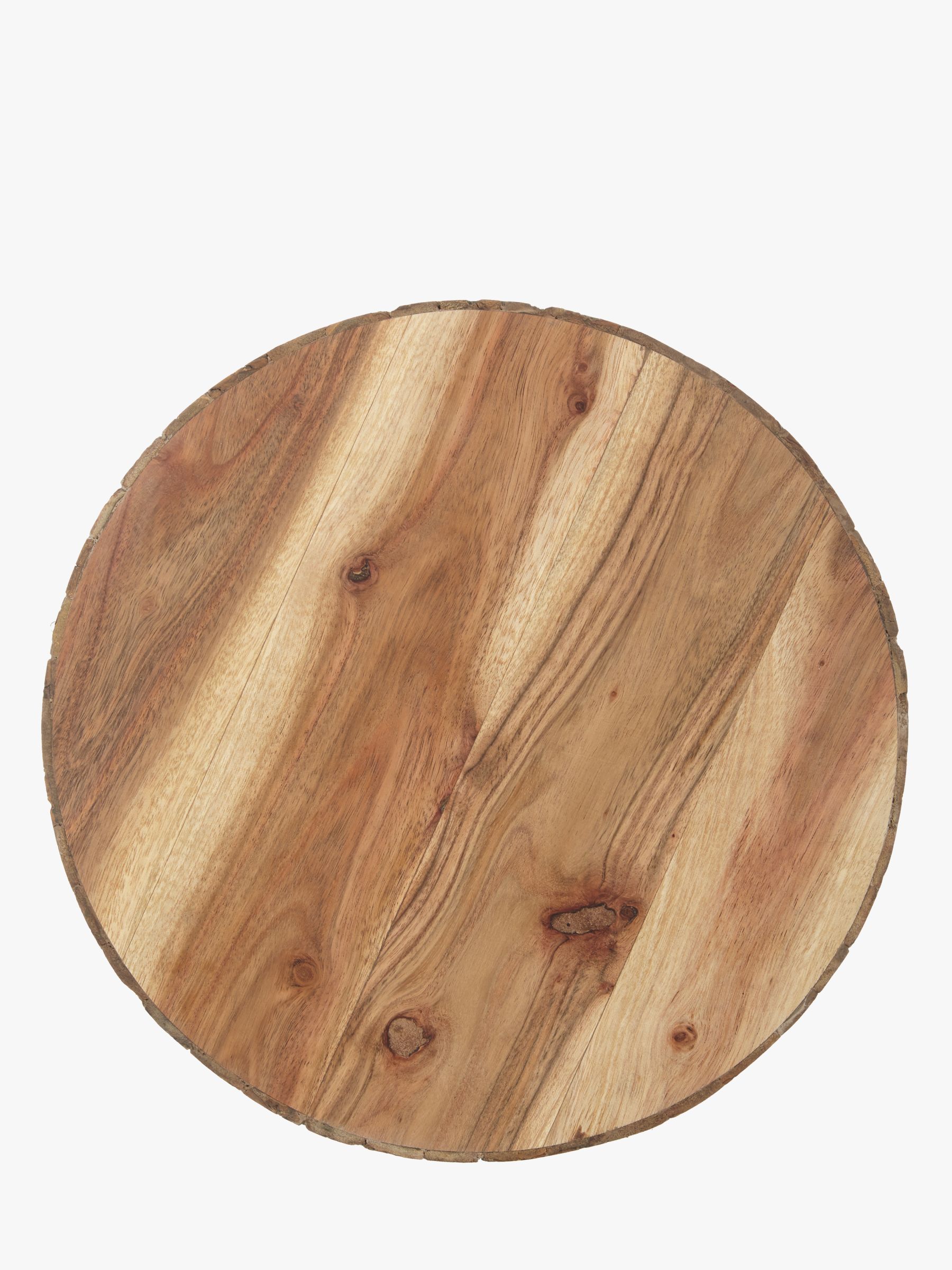 John Lewis Partners Acacia Wood Bark Round Placemat Natural