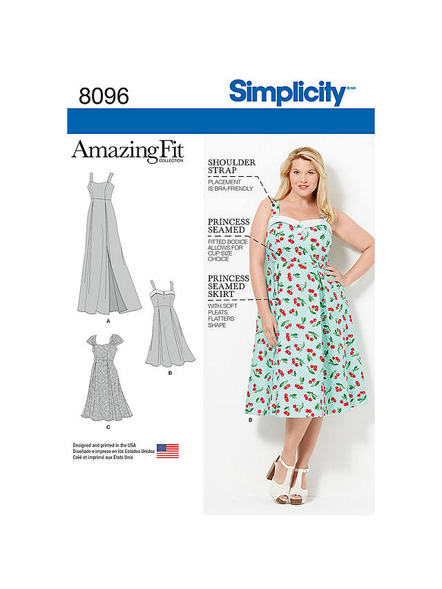 Simplicity Women's Plus Size Dress Sewing Pattern, 8096, FF