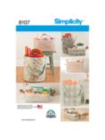 Simplicity Craft Storage Buckets Sewing Pattern, 8107