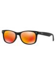 Ray-Ban Junior RB9052S New Wayfarer Sunglasses, Black/Orange