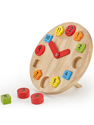 John Lewis & Partners Wooden Teaching Clock Toy