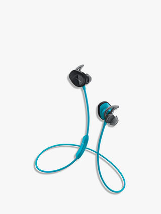 Bose SoundSport Sweat & Weather-Resistant Wireless In-Ear Headphones With Bluetooth/NFC, 3-Button In-Line Remote and Carry Case, Aqua/Black