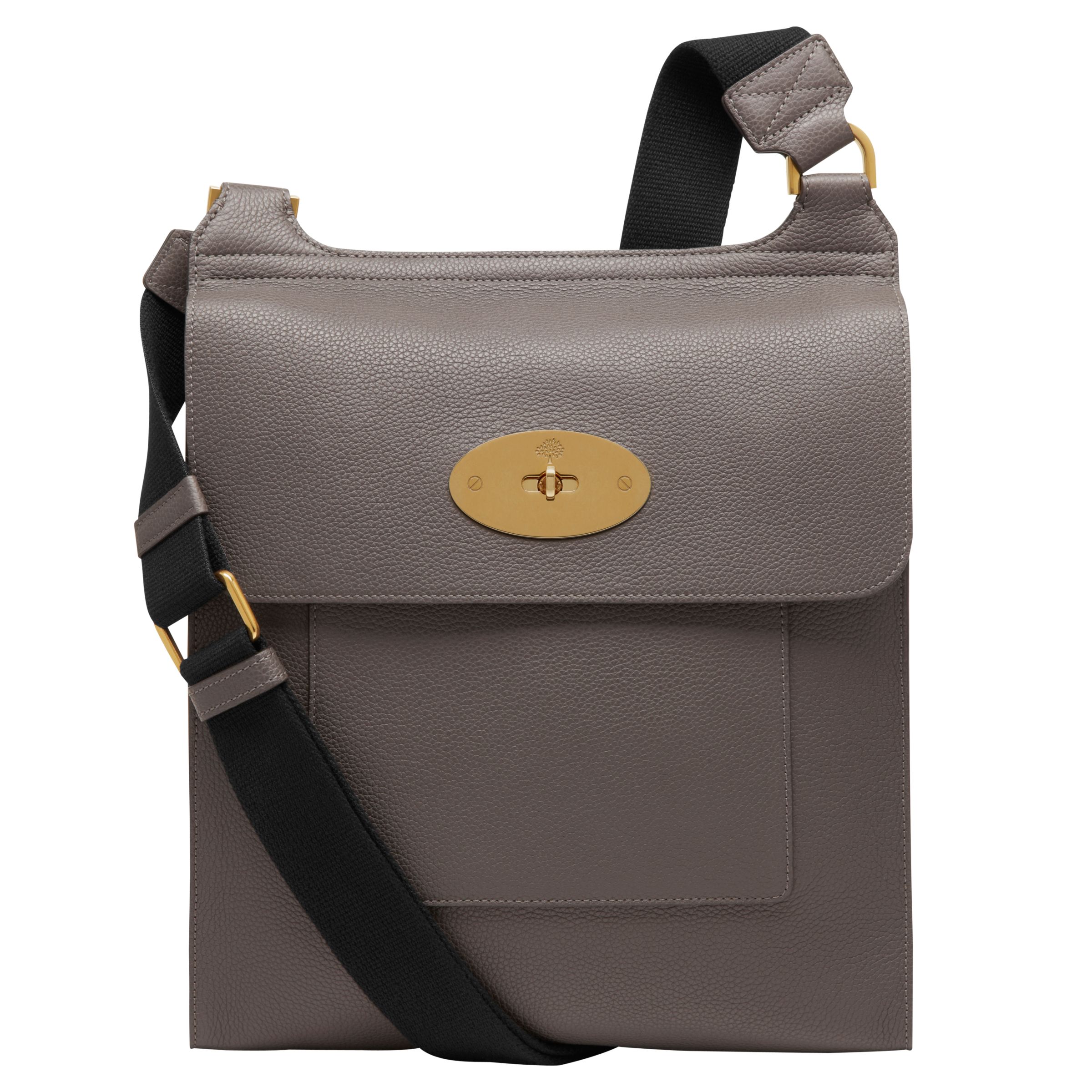 Faux Leather Antony Messenger Bag - Dark Grey