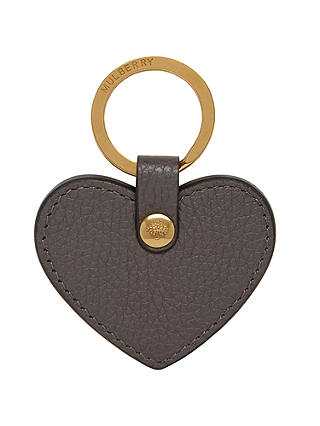 Mulberry Leather Heart Keyring