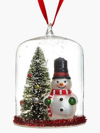 John Lewis & Partners Snowman And Tree Dome Bauble