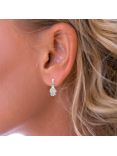 Nina B Mother of Pearl Teardrop Earrings, Silver/White