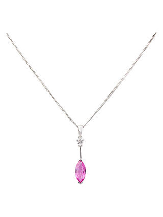 Turner & Leveridge 2000s 18ct White Gold Sapphire and Diamond Pendant Necklace, Pink/White Gold