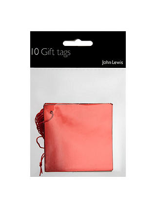 John Lewis & Partners Red Foil Gift Tags, Pack of 10