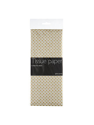 John Lewis & Partners Spot Tissue Paper, White/Gold