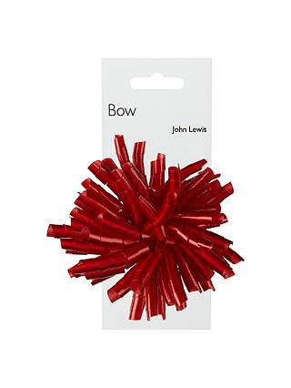 John Lewis & Partners Curl Swirl Shiney Gift Bow, Red