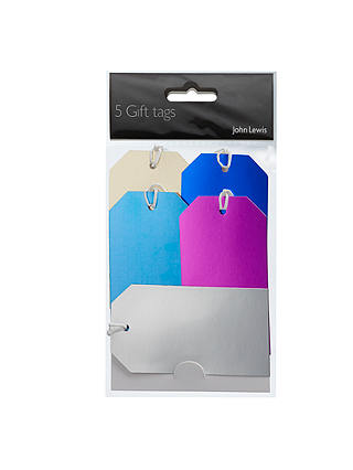 John Lewis & Partners Shiny Gift Tags, Pack of 5