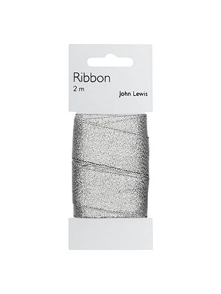 John Lewis & Partners Wide Ribbon, Silver, 2m