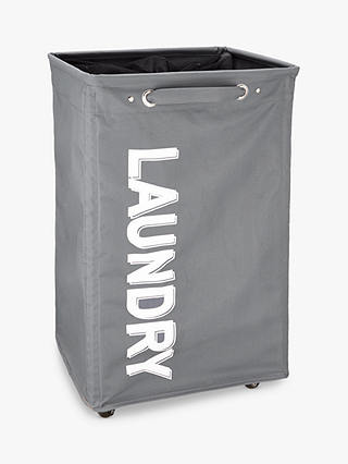 John Lewis & Partners Wide Fabric Laundry Hamper, Grey