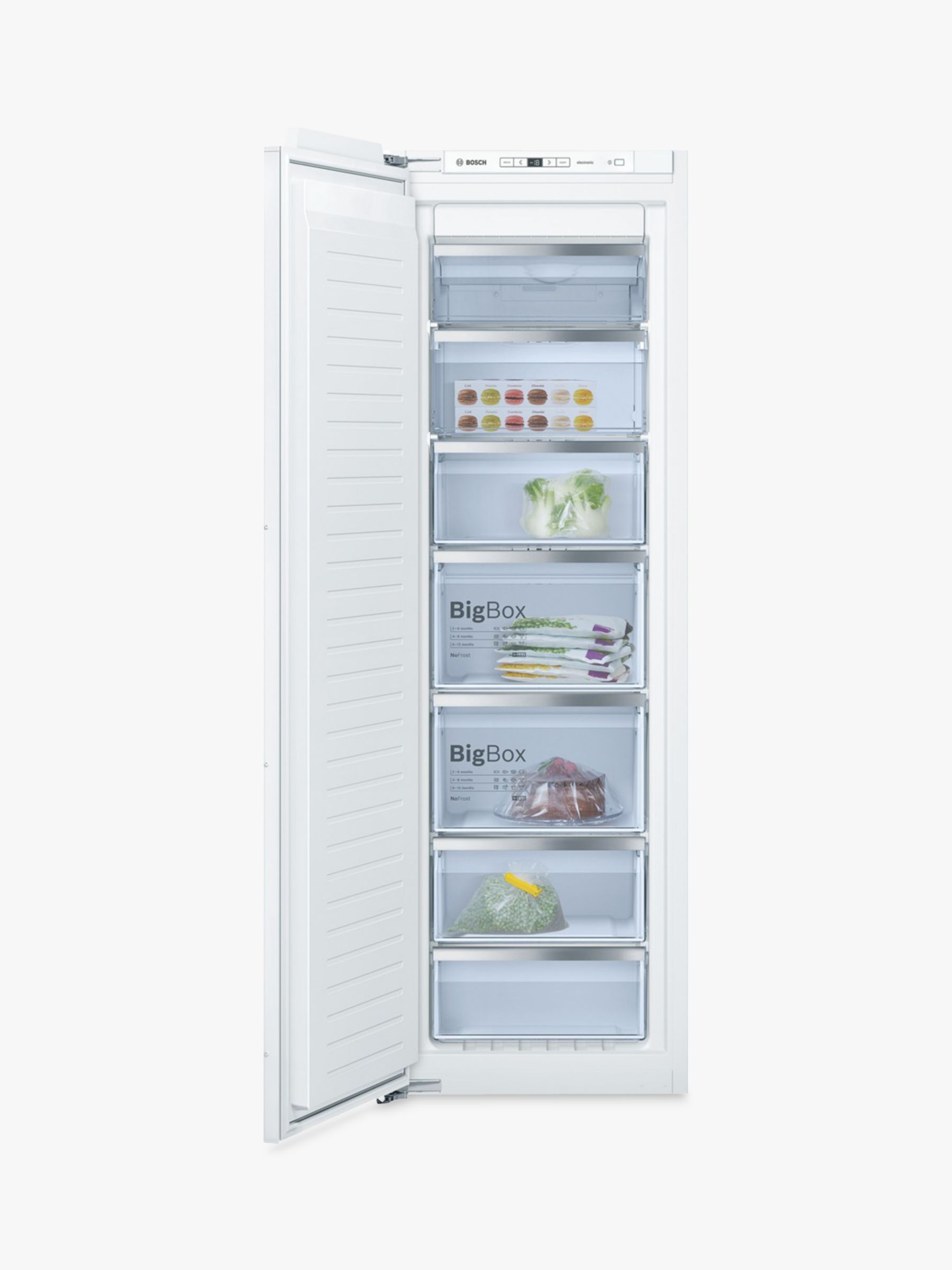 Bosch GIN81AE30G Integrated Upright Freezer, A++ Energy Rating, Frost Free, 56cm Wide, White Review thumbnail
