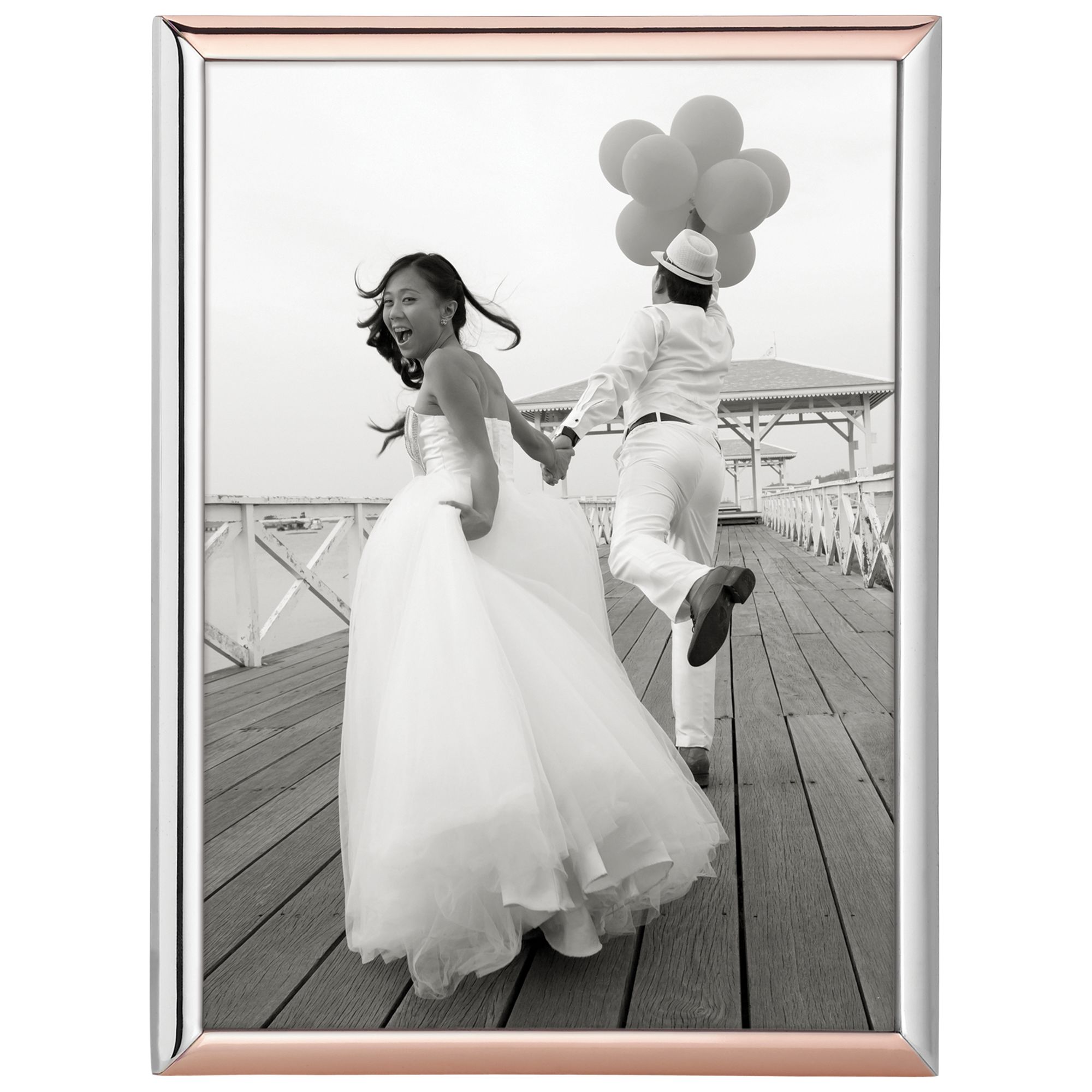 kate spade new york Rosy Glow Photo Frame, 5 x 7", Silver/ Rose