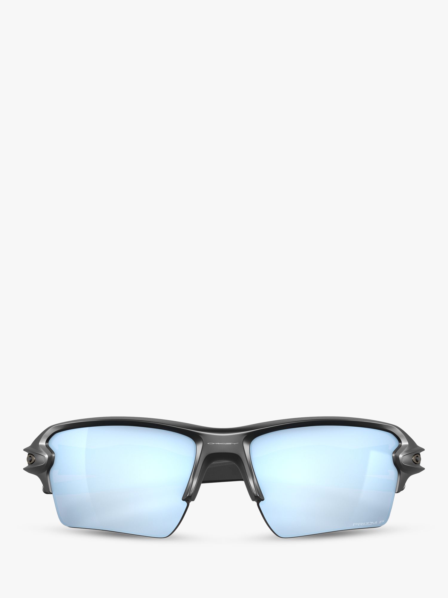 Oakley OO9188 Men's Flak 2.0 XL Prizm™ Polarised Rectangular Sunglasses, Matte Black/Deep Water