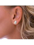 Nina B Oval Stud Earrings, White/Mother of Pearl