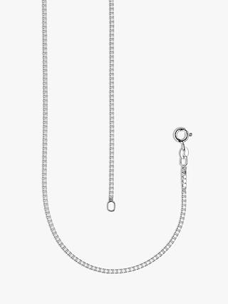 Nina B Unisex Sterling Silver Box Chain Necklace, Silver