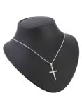 Nina B Unisex Sterling Silver Cross Pendant Necklace, Silver