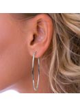 Nina B Sterling Silver Wire Hoop Earrings, Silver