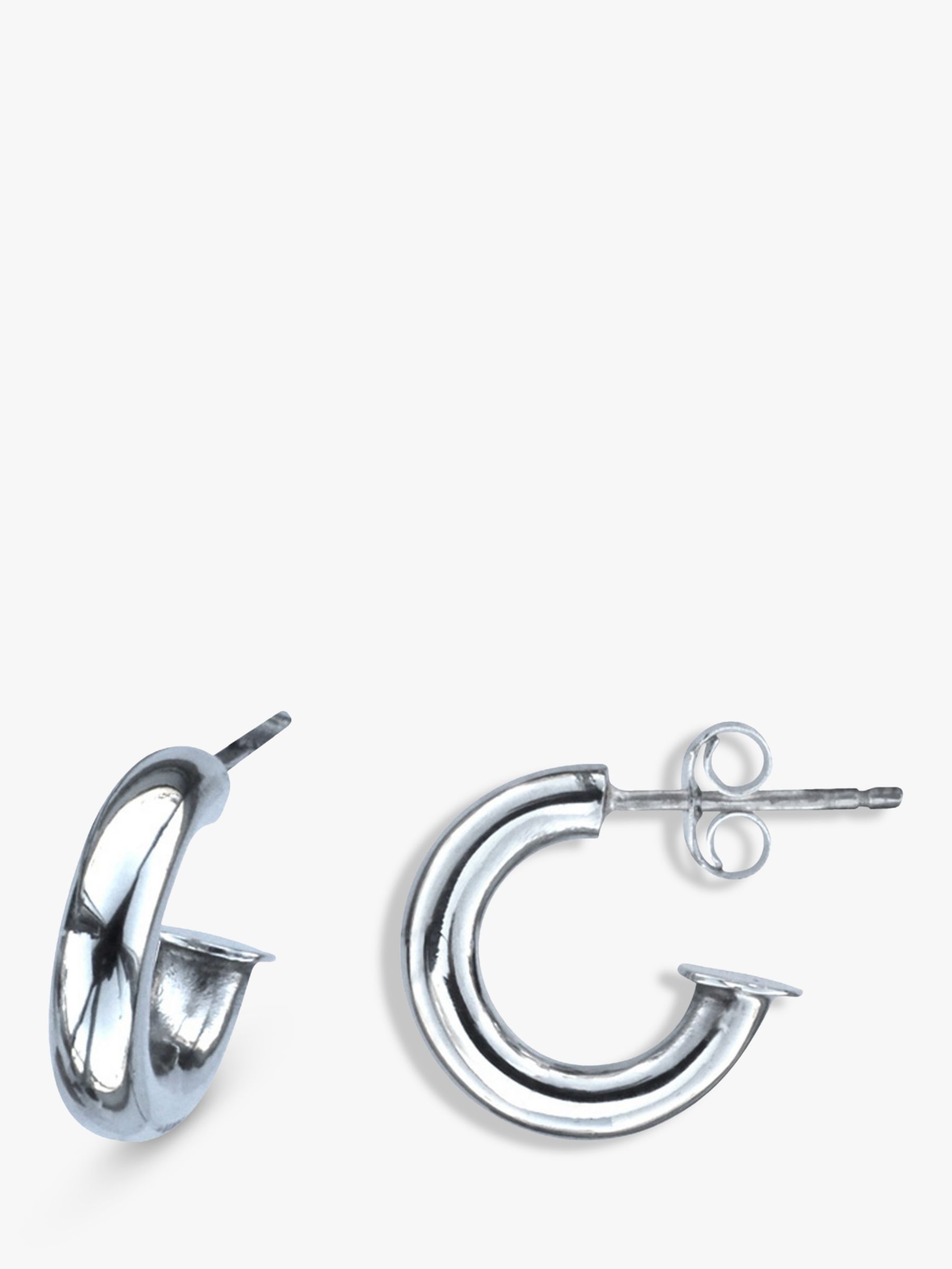 Nina B Plain Hoop Earrings, Silver at John Lewis & Partners