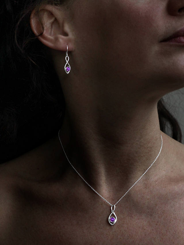 Nina B Twist Pendant Chain Necklace, Amethyst