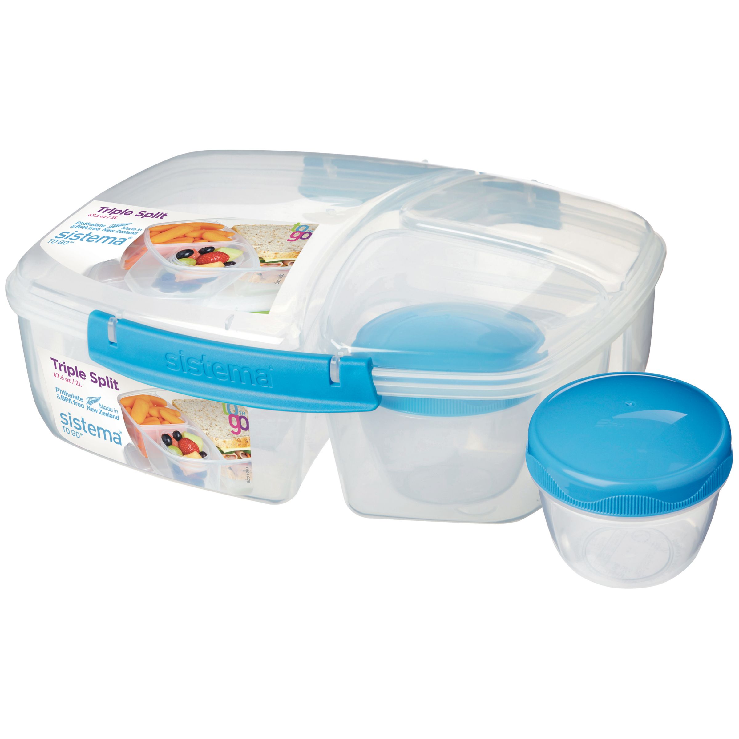 Sistema Triple Split Food Storage Container, Assorted at ...